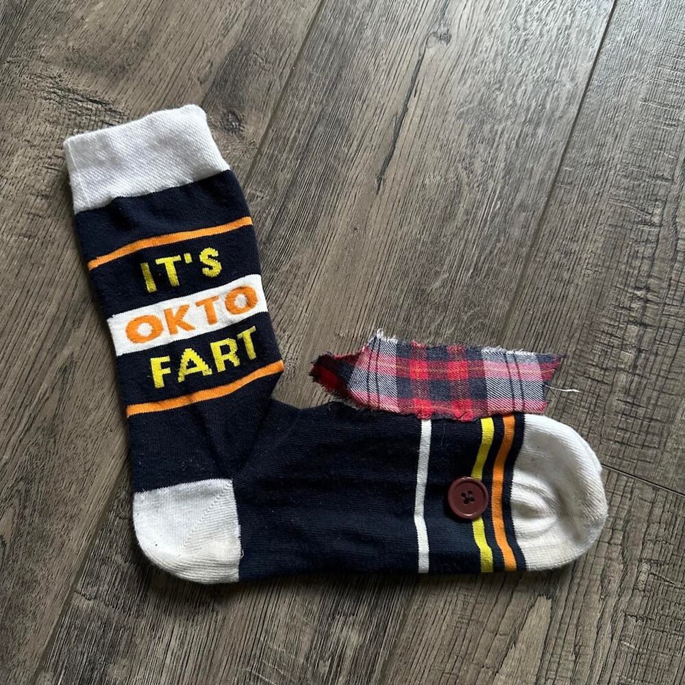 Funny Custom Handmade Cute Plaid It’s Ok To Fart Hand Sock Puppet
